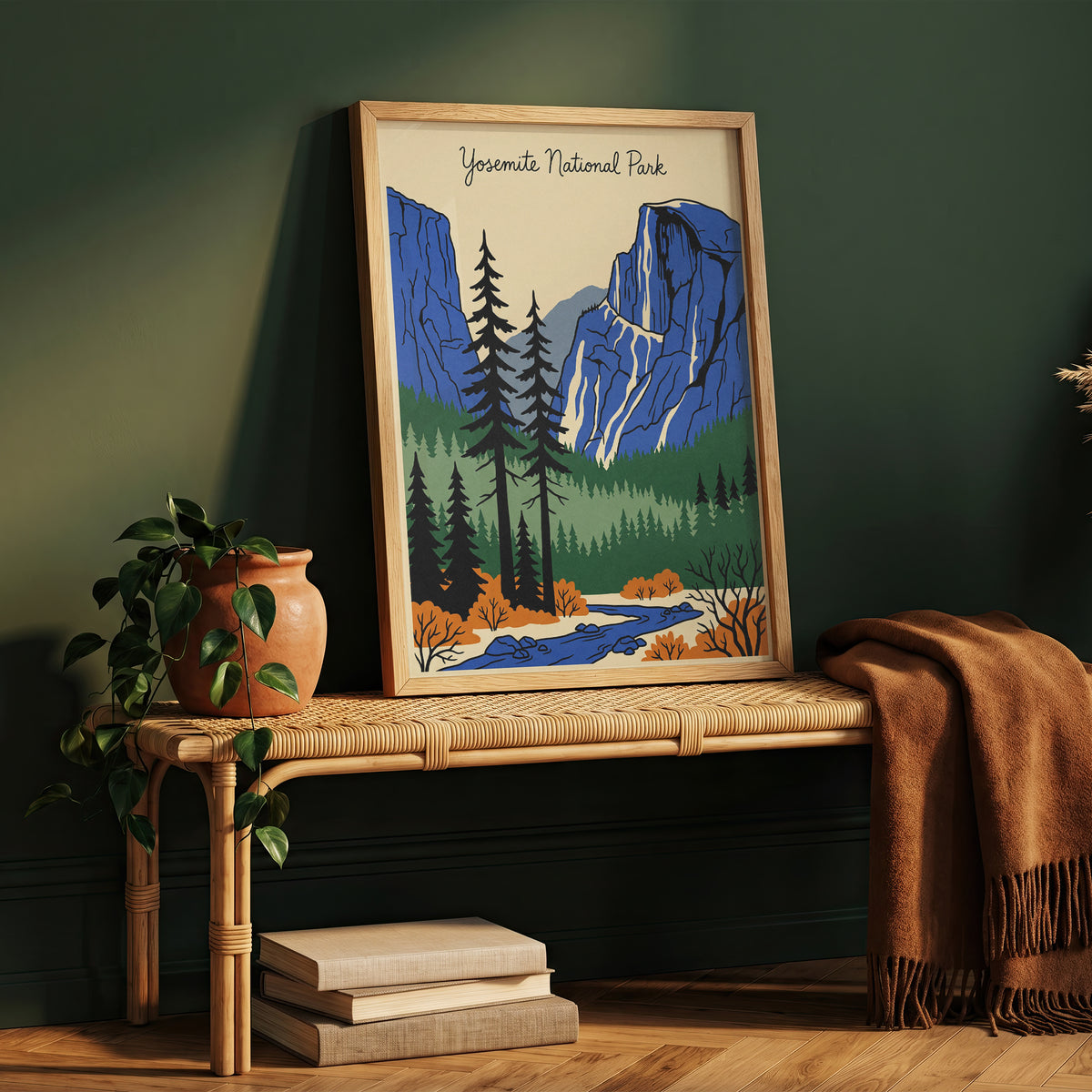 Yosemite National Park Retro Vintage Travel Poster Wall Art Print