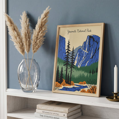 Yosemite National Park Retro Vintage Travel Poster Wall Art Print