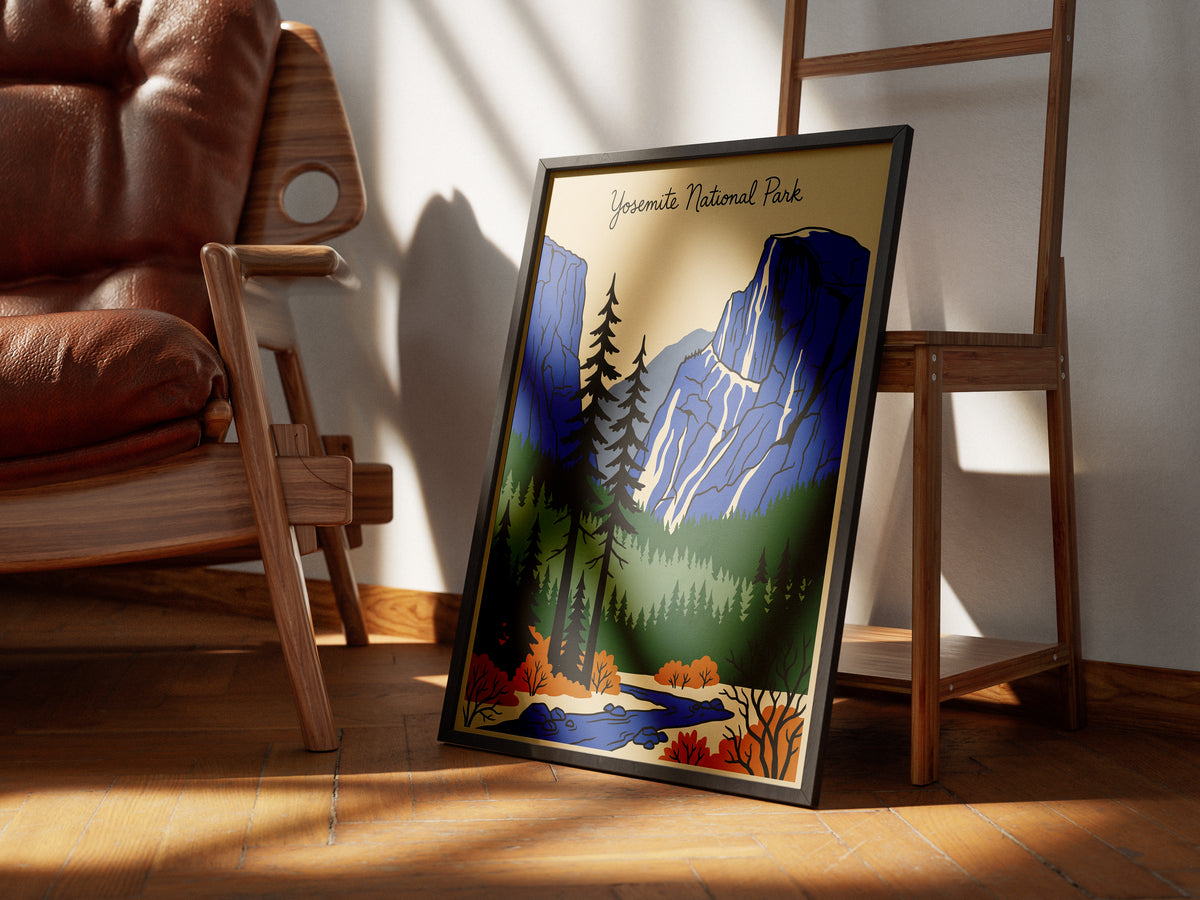 Yosemite National Park Retro Vintage Travel Poster Wall Art Print