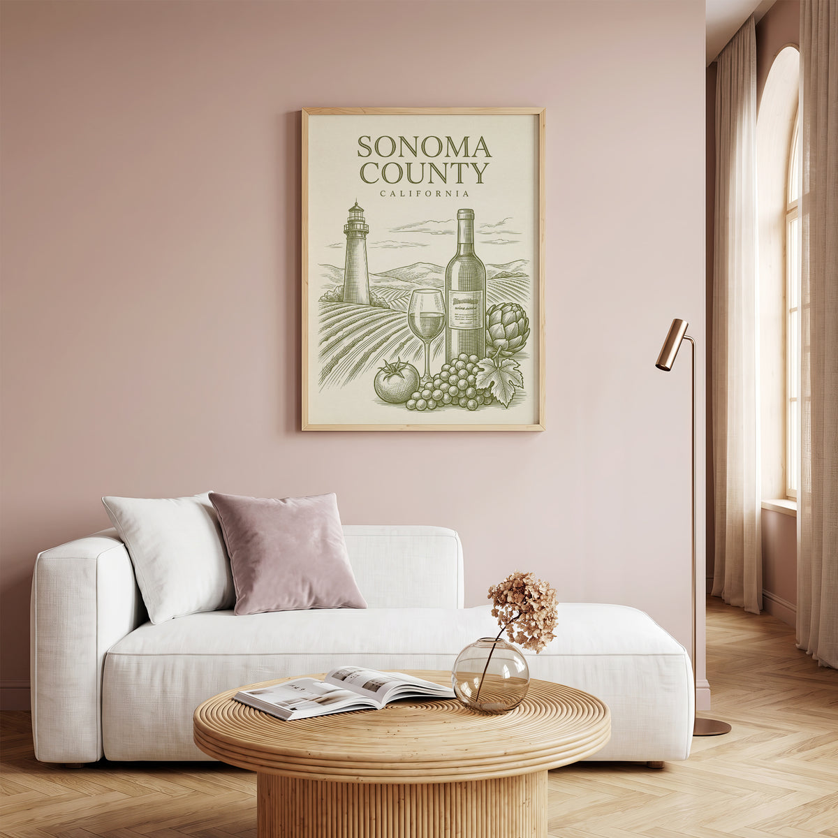 Vintage Sonoma County Travel Poster - Wine Country Wall Art Print