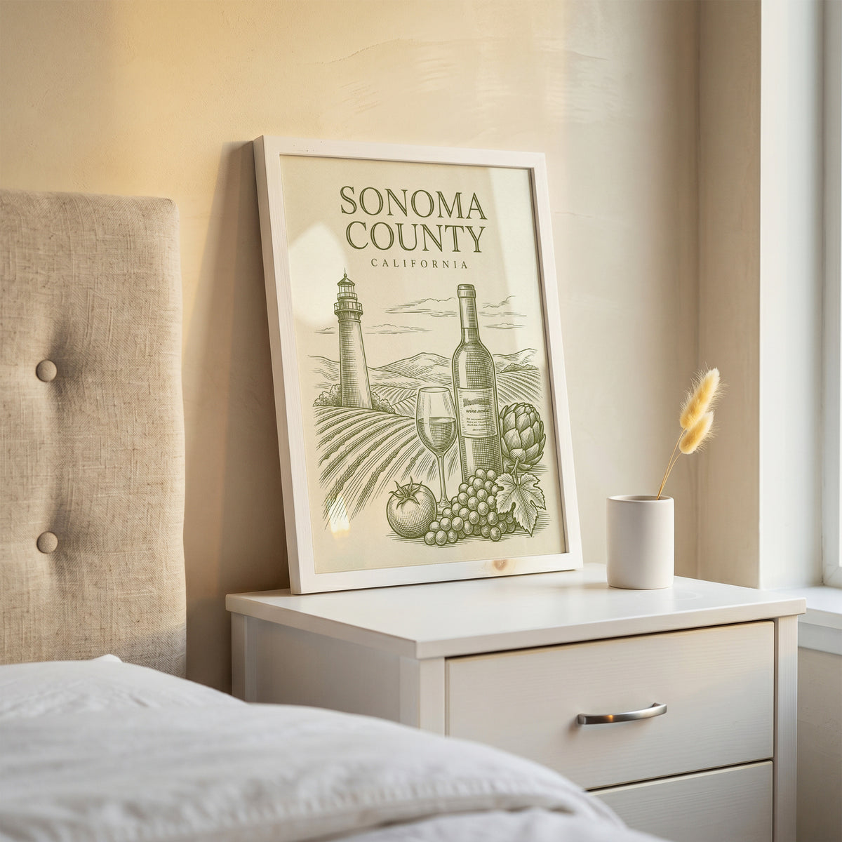 Vintage Sonoma County Travel Poster - Wine Country Wall Art Print