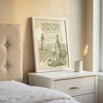 Vintage Sonoma County Travel Poster - Wine Country Wall Art Print