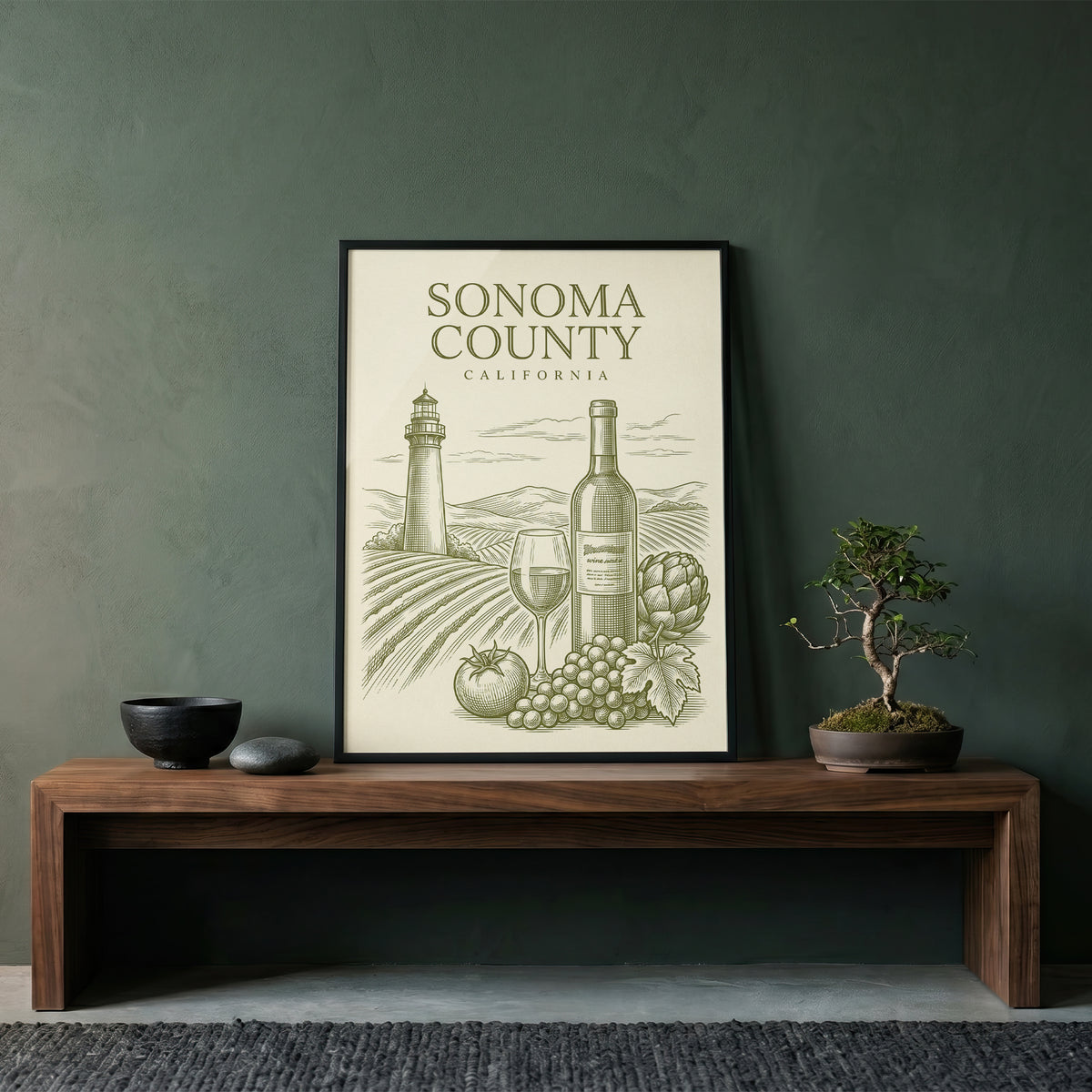 Vintage Sonoma County Travel Poster - Wine Country Wall Art Print