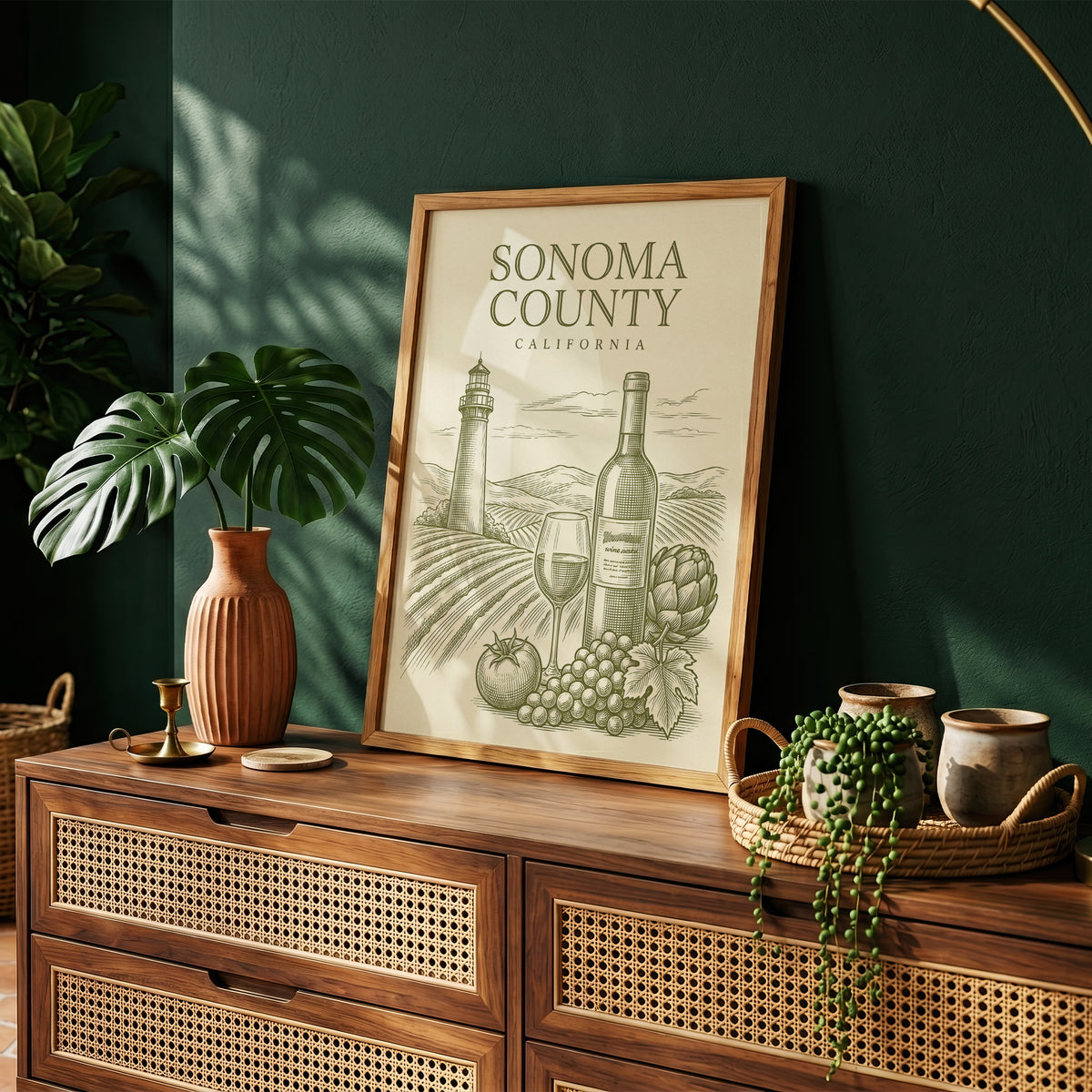 Vintage Sonoma County Travel Poster - Wine Country Wall Art Print