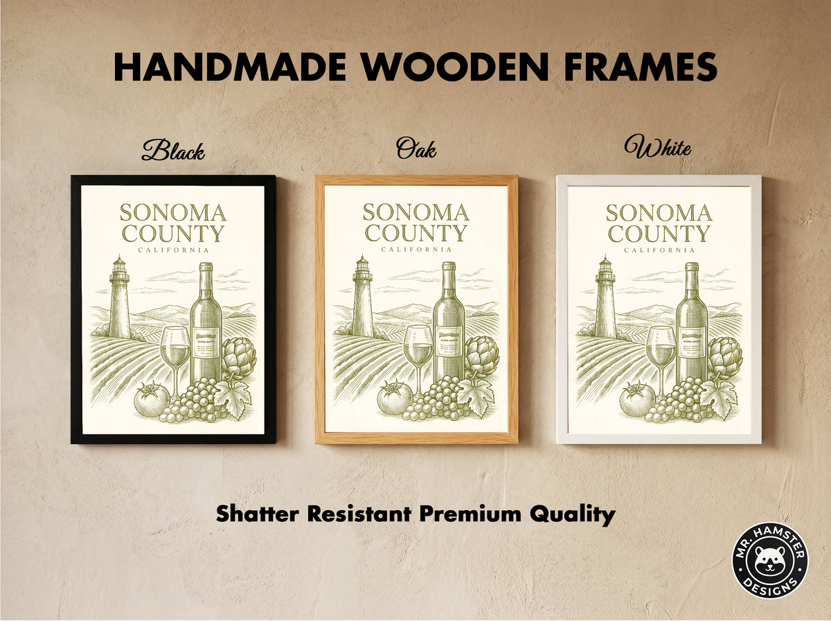 Vintage Sonoma County Travel Poster - Wine Country Wall Art Print