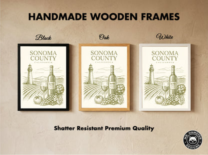 Vintage Sonoma County Travel Poster - Wine Country Wall Art Print