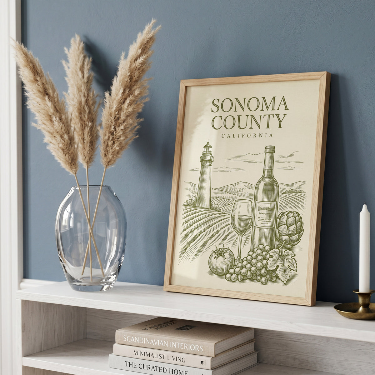 Vintage Sonoma County Travel Poster - Wine Country Wall Art Print
