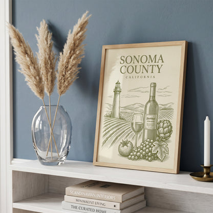 Vintage Sonoma County Travel Poster - Wine Country Wall Art Print