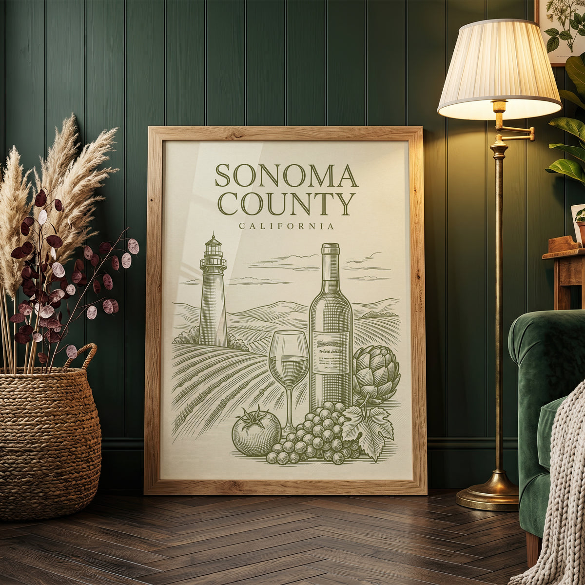Vintage Sonoma County Travel Poster - Wine Country Wall Art Print