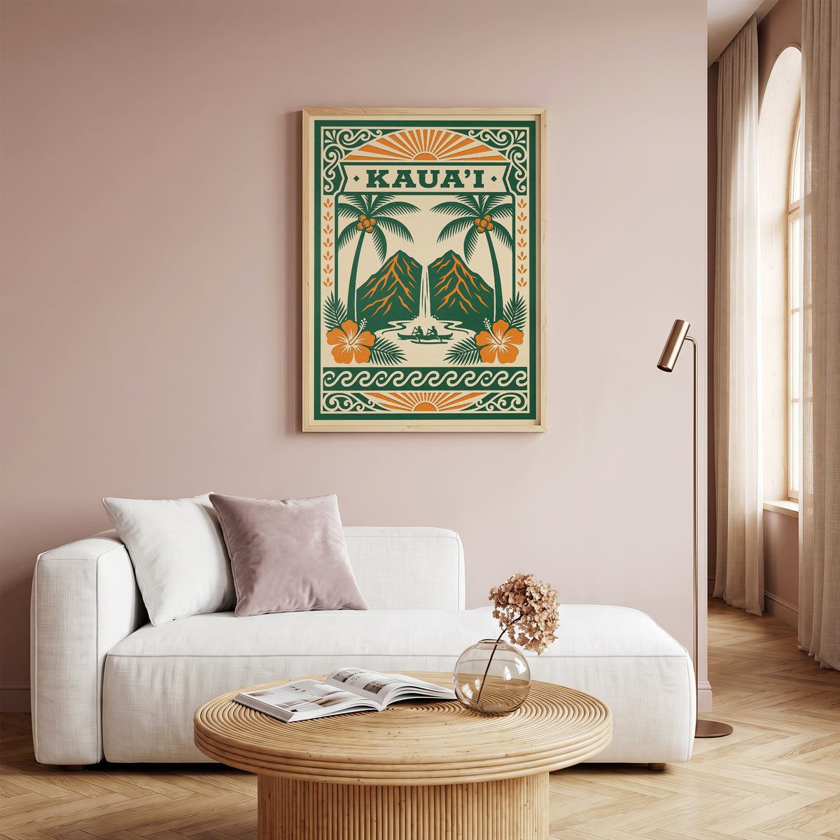Vintage Kauai Travel Poster - Retro Hawaii Tropical Wall Art Print