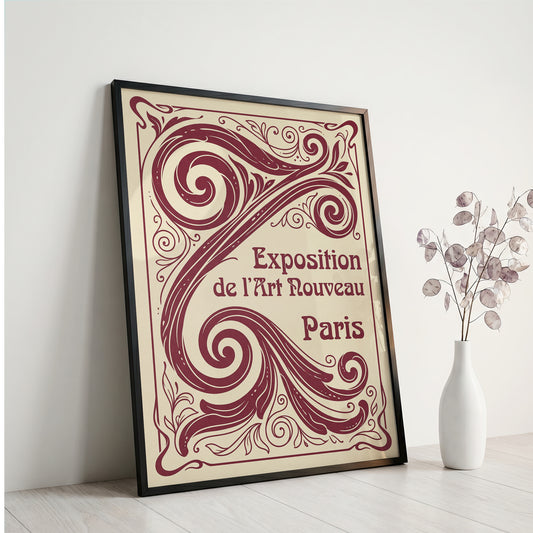 Vintage Paris Art Nouveau Exhibition Poster - French Decorative Wall Art Print