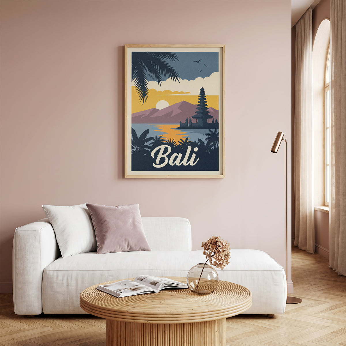 Bali Retro Travel Poster Vintage Indonesia Beach Wall Art Print