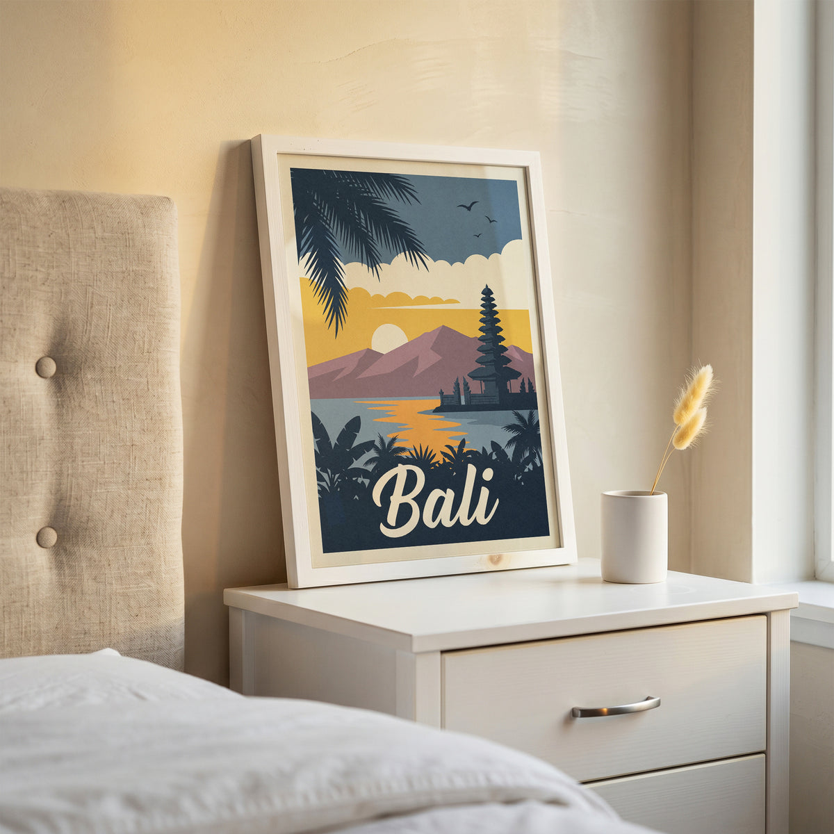 Bali Retro Travel Poster Vintage Indonesia Beach Wall Art Print