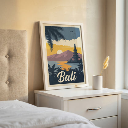Bali Retro Travel Poster Vintage Indonesia Beach Wall Art Print