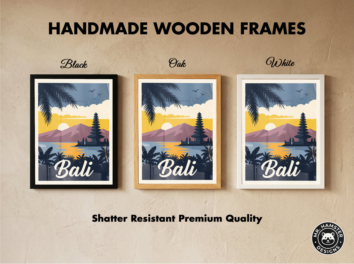 Bali Retro Travel Poster Vintage Indonesia Beach Wall Art Print