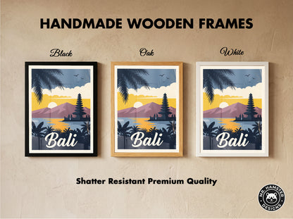 Bali Retro Travel Poster Vintage Indonesia Beach Wall Art Print
