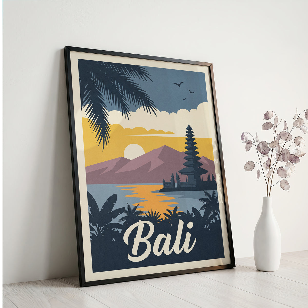Bali Retro Travel Poster Vintage Indonesia Beach Wall Art Print