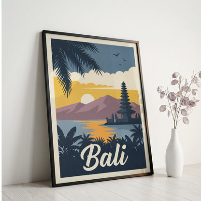 Bali Retro Travel Poster Vintage Indonesia Beach Wall Art Print