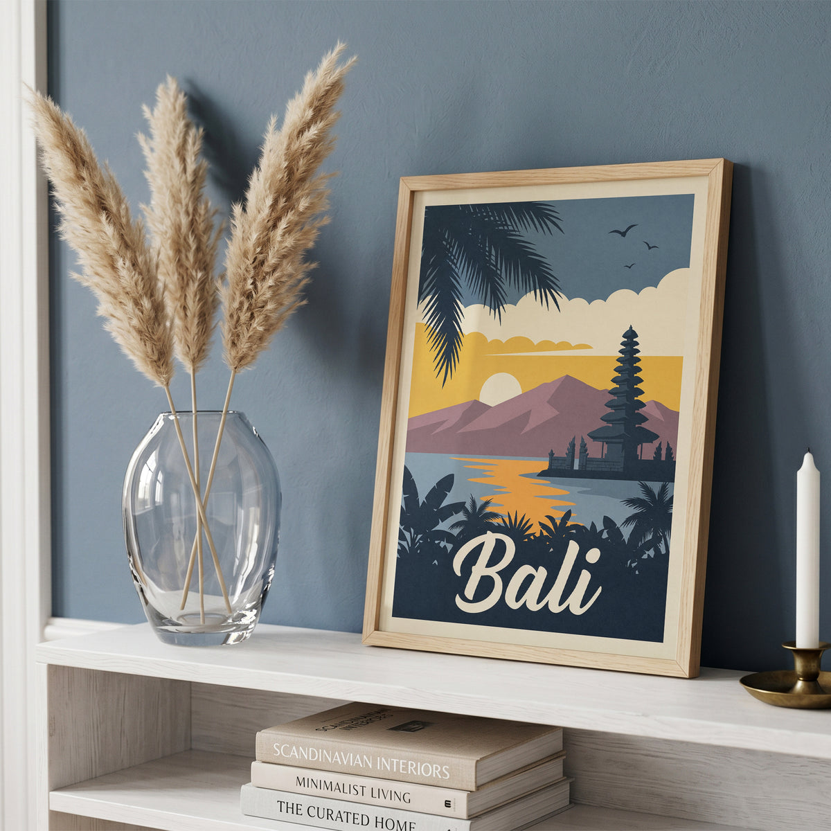 Bali Retro Travel Poster Vintage Indonesia Beach Wall Art Print