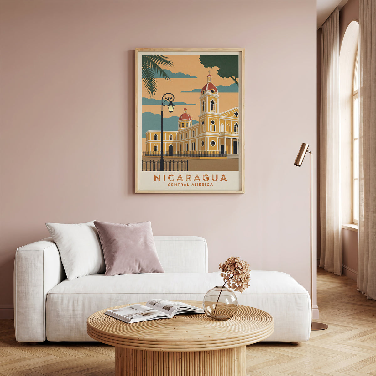 Nicaragua Granada Vintage Travel Poster Central America Wall Art Print