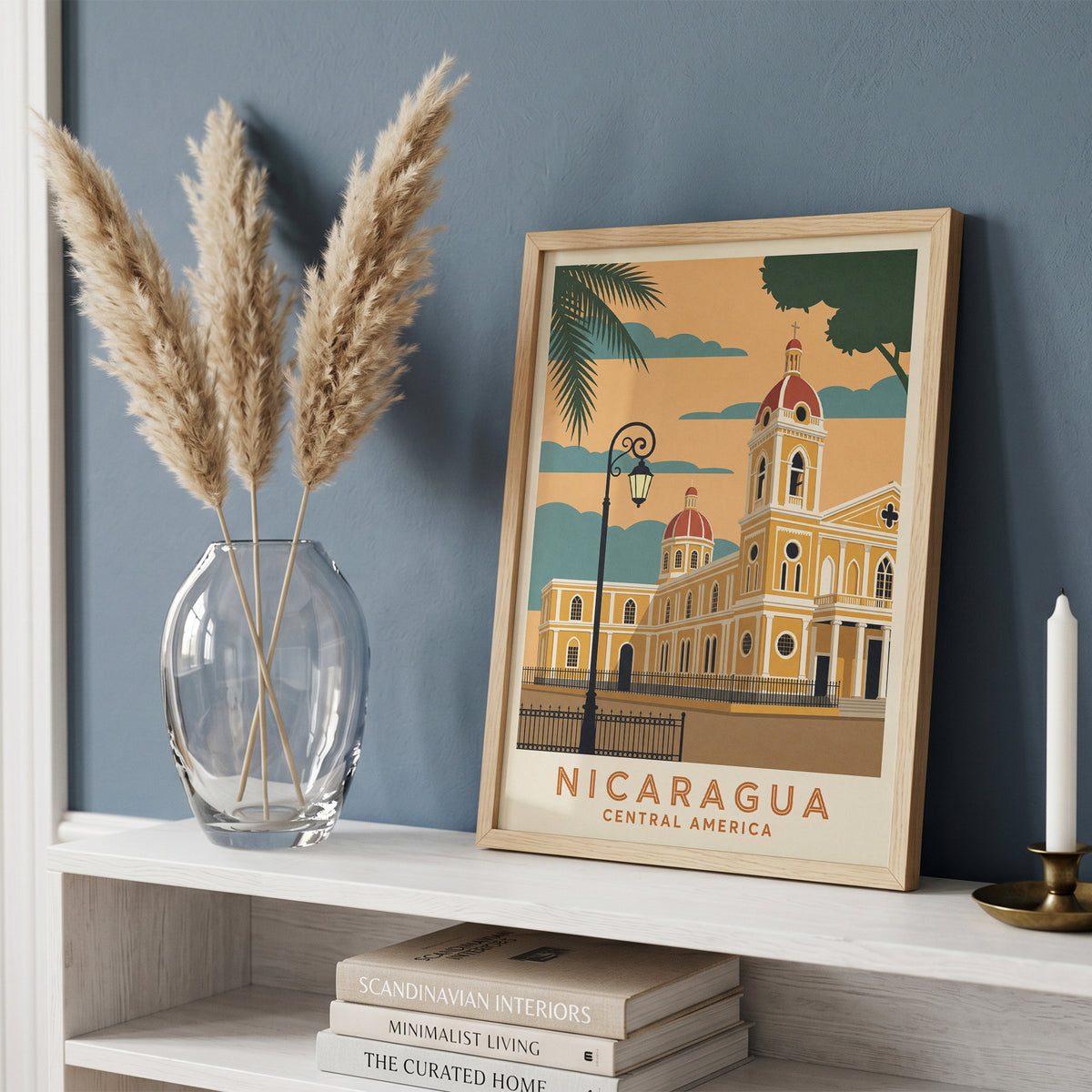 Nicaragua Granada Vintage Travel Poster Central America Wall Art Print