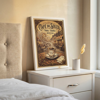 Paris Cafe Vintage Art Nouveau Travel Poster Wall Art Print