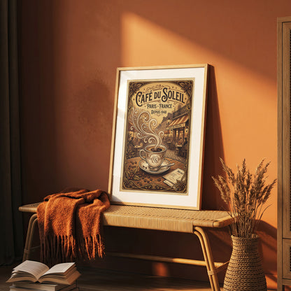 Paris Cafe Vintage Art Nouveau Travel Poster Wall Art Print