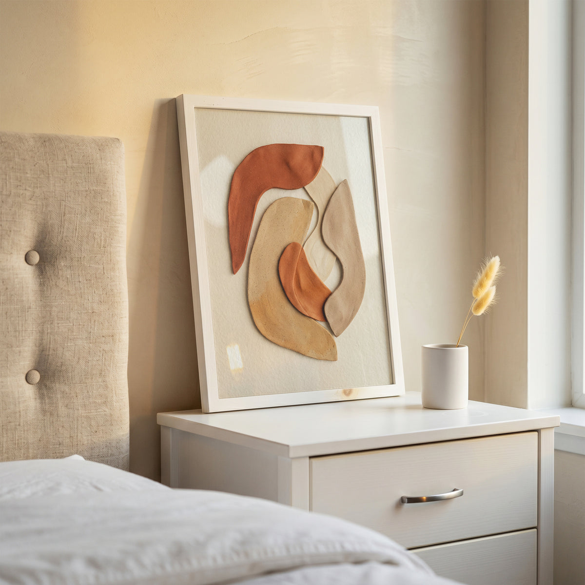 Terracotta Ceramic Shapes Wall Art | Minimalist Abstract Earth Tone Print
