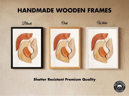 Terracotta Ceramic Shapes Wall Art | Minimalist Abstract Earth Tone Print