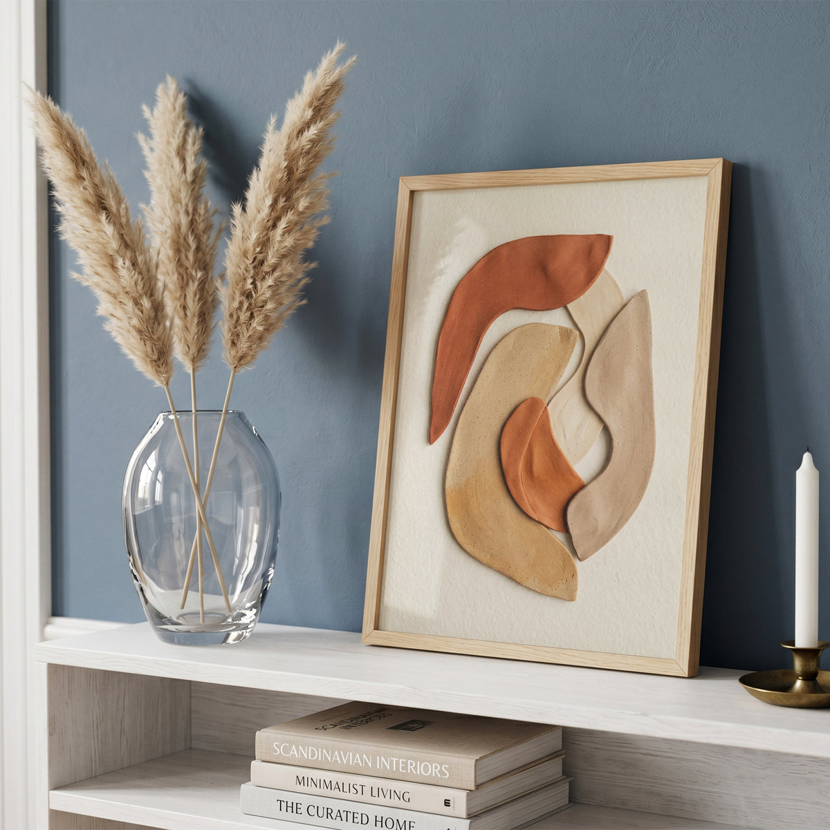 Terracotta Ceramic Shapes Wall Art | Minimalist Abstract Earth Tone Print