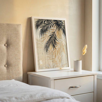Hanging Palm Canopy & Ink Drip Print - Tropical Japandi
