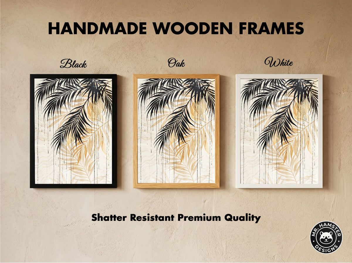 Hanging Palm Canopy & Ink Drip Print - Tropical Japandi