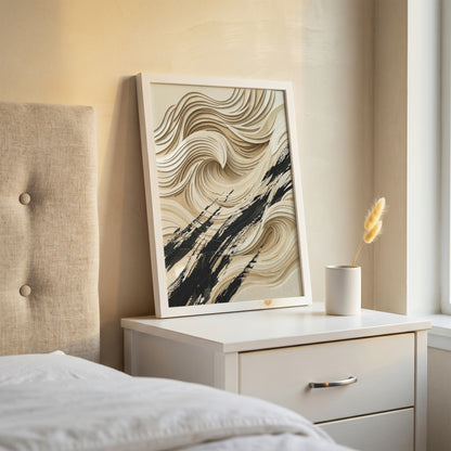3D Paper Cut Ocean Wave Print - Coastal Japandi Papercraft
