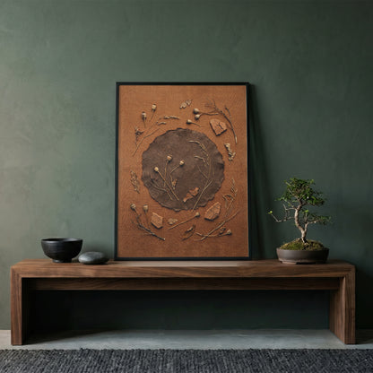 Wabi-Sabi Dried Botanical Art Print - Rustic Japandi