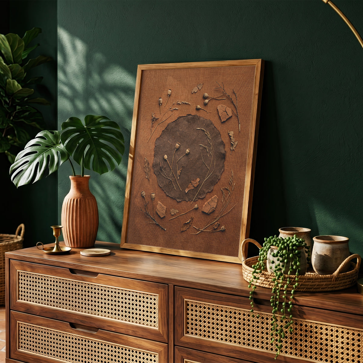 Wabi-Sabi Dried Botanical Art Print - Rustic Japandi