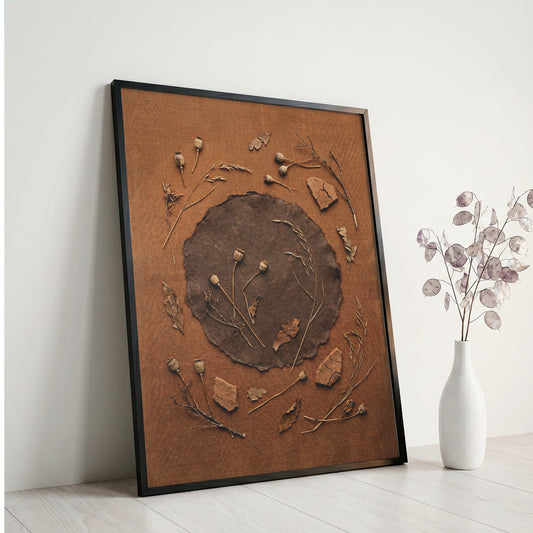 Wabi-Sabi Dried Botanical Art Print - Rustic Japandi