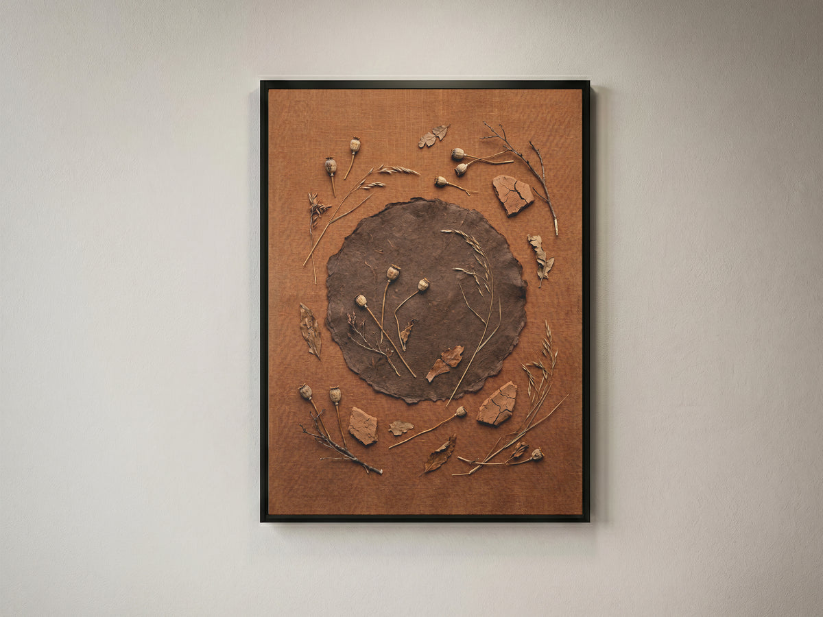 Wabi-Sabi Dried Botanical Art Print - Rustic Japandi