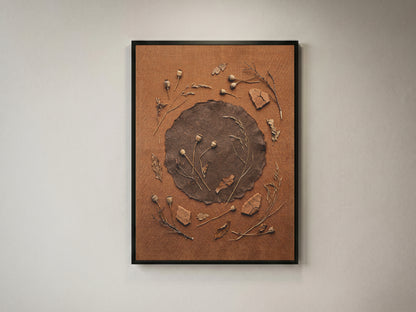 Wabi-Sabi Dried Botanical Art Print - Rustic Japandi