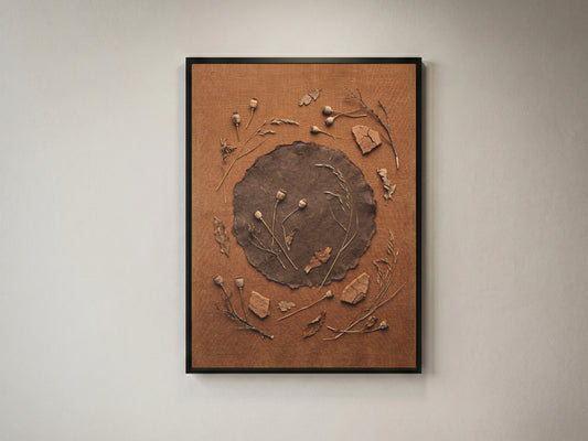 Wabi-Sabi Dried Botanical Art Print - Rustic Japandi