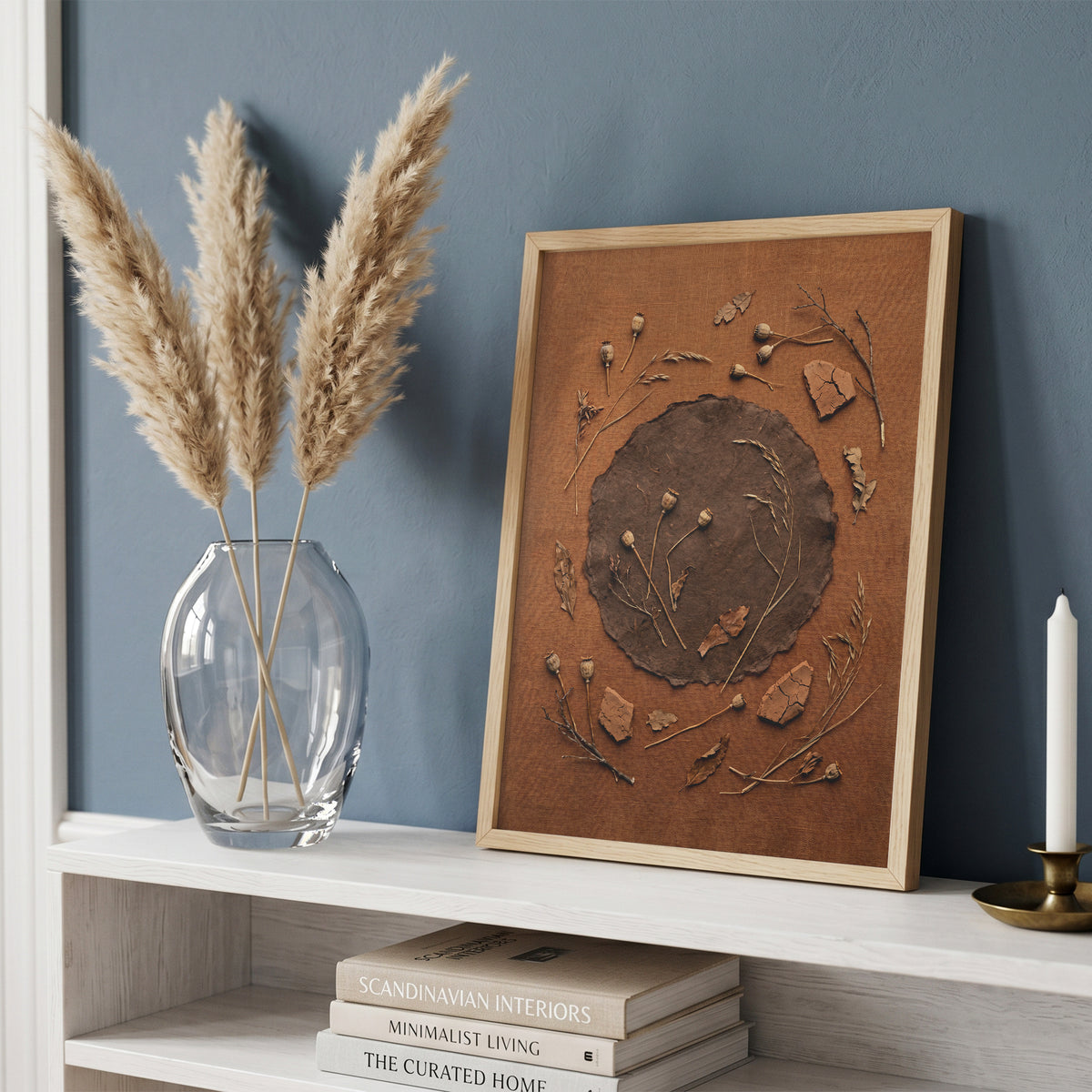 Wabi-Sabi Dried Botanical Art Print - Rustic Japandi