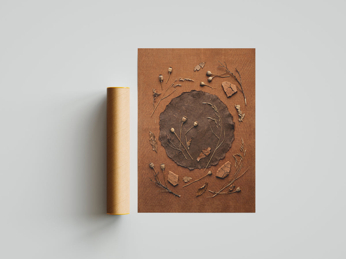 Wabi-Sabi Dried Botanical Art Print - Rustic Japandi