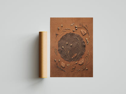 Wabi-Sabi Dried Botanical Art Print - Rustic Japandi