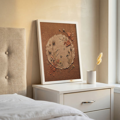 Deckle-Edge Botanical Still Life Print - Terracotta Boho