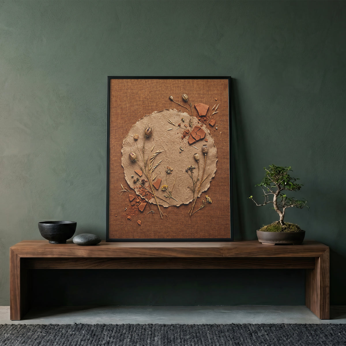 Deckle-Edge Botanical Still Life Print - Terracotta Boho