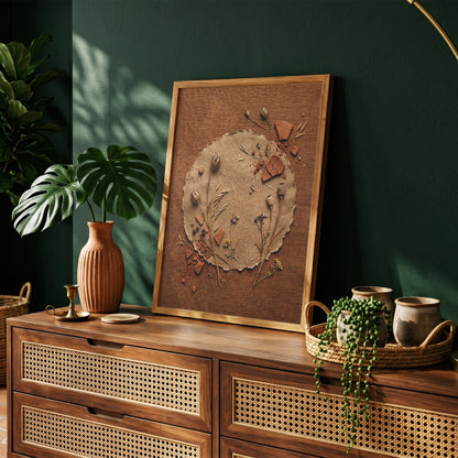 Deckle-Edge Botanical Still Life Print - Terracotta Boho