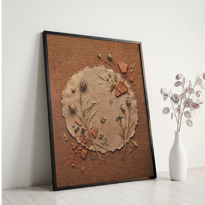 Deckle-Edge Botanical Still Life Print - Terracotta Boho