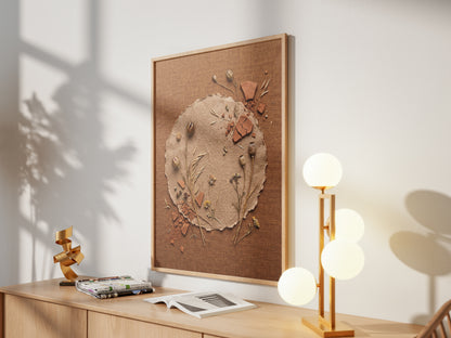 Deckle-Edge Botanical Still Life Print - Terracotta Boho