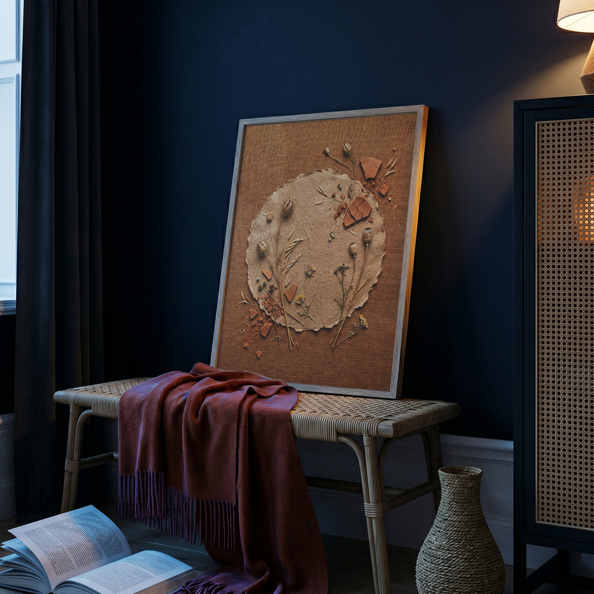 Deckle-Edge Botanical Still Life Print - Terracotta Boho