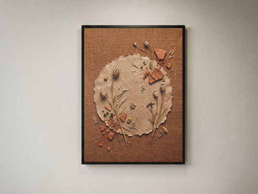 Deckle-Edge Botanical Still Life Print - Terracotta Boho