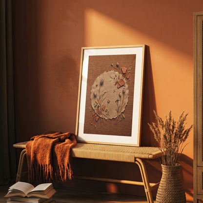 Deckle-Edge Botanical Still Life Print - Terracotta Boho
